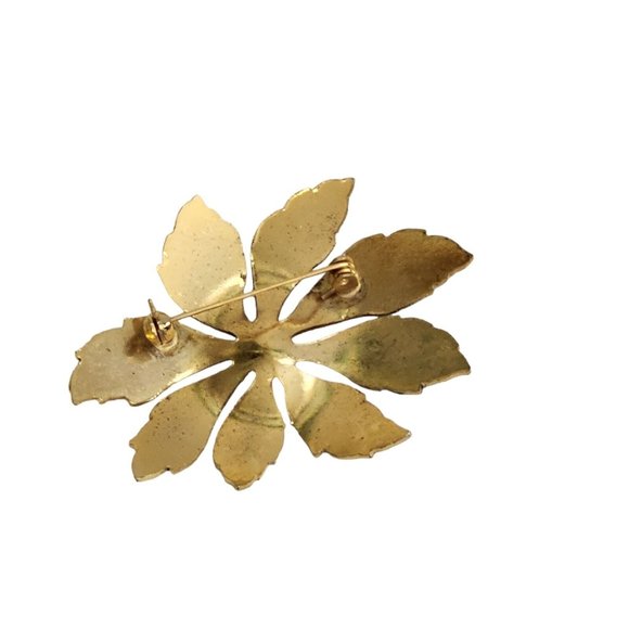 Vintage Blue Enamel Foliage Flower Two Tone Blue Shades Enamel Pin Brooch - Picture 13 of 14